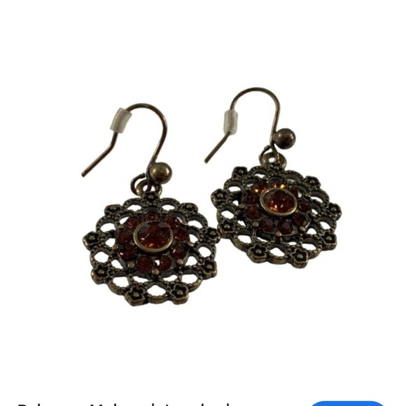 Rebecca Malone Jewelry - Rebecca Malone Gold and Brown Floral Earrings
